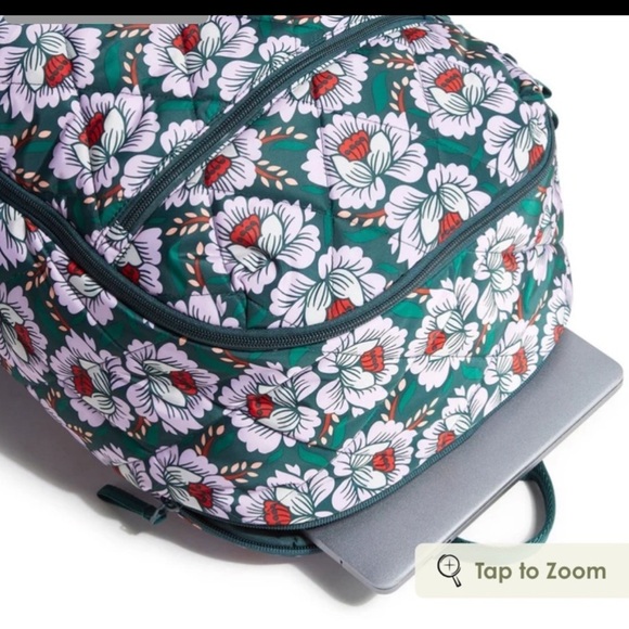 NWT Vera Bradley Lotus Lay Flat Travel Backpack Coastal  display picture 1